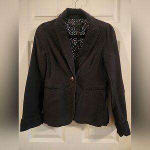Marc Jacobs Black Women's Corduroy Blazer with Floral Lining Size 6